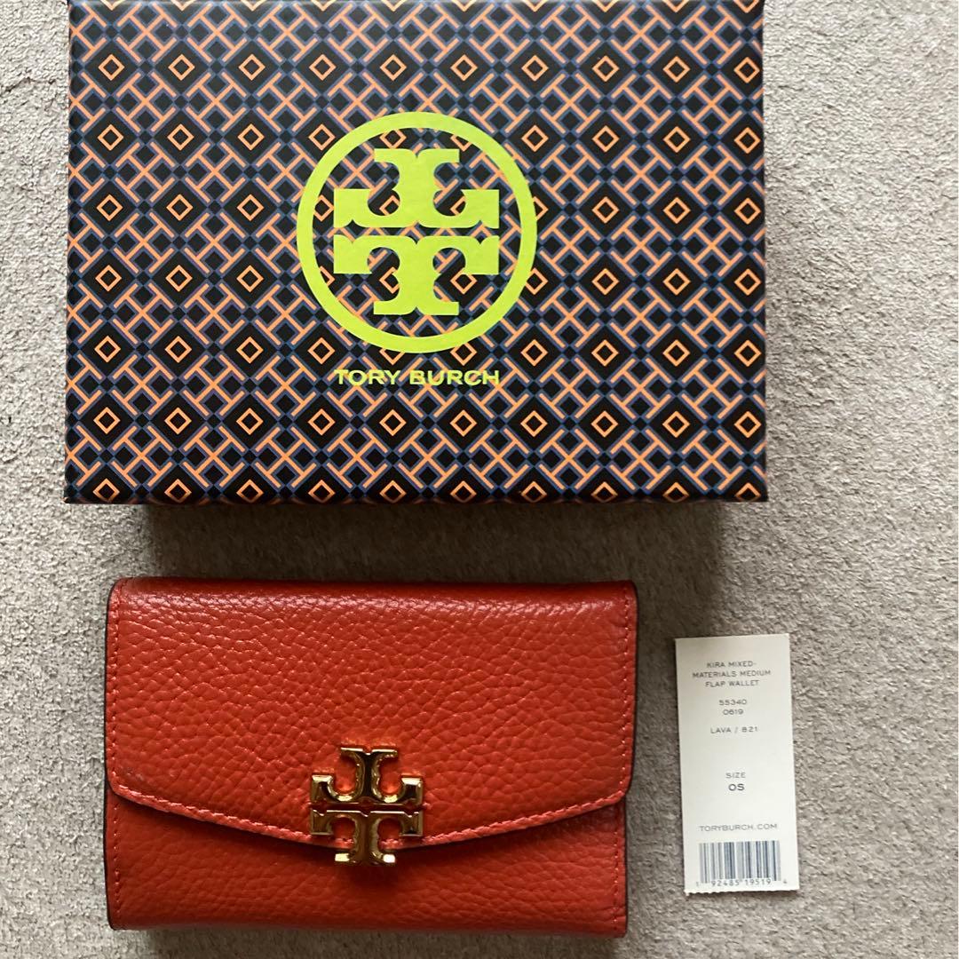 トリーバーチ 三つ折り財布 キラ 新品 未使用 赤 レッド トリーバーチ