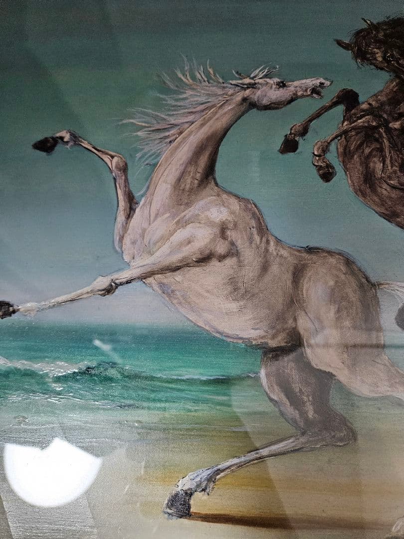 角浩 『海辺』1980年作 油彩画 原画 真作保証 額装 - メルカリ