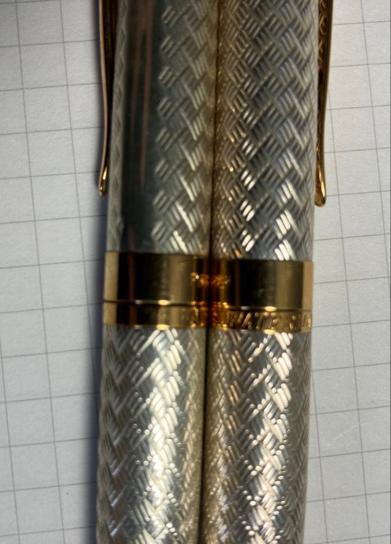 ウォーターマン レタロン ソリッドシルバー ボールペン シャーペン2本