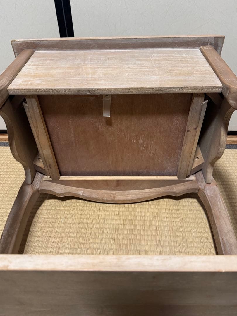 アンティーク調 サイドテーブル 花台 二段 インテリア シャビーシック