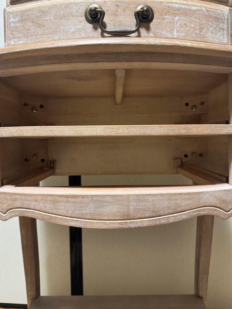 アンティーク調 サイドテーブル 花台 二段 インテリア シャビーシック