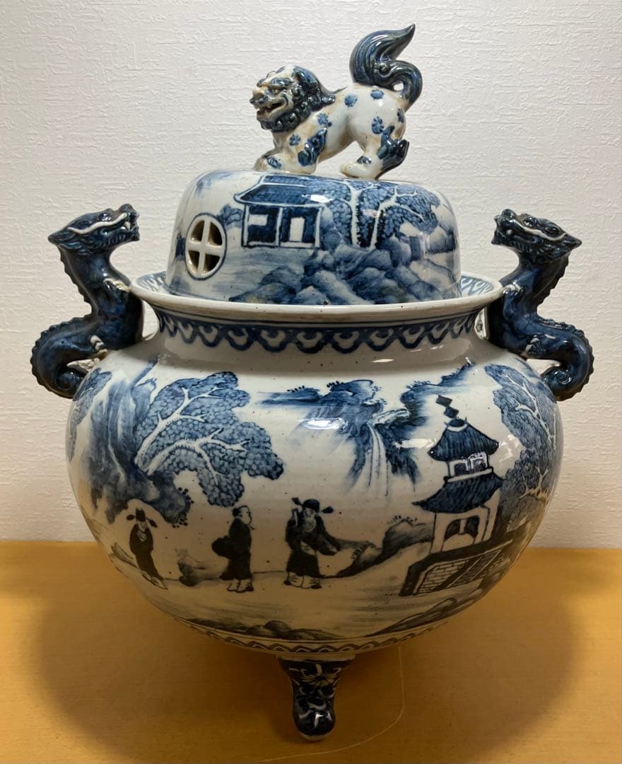 香炉】特大香炉 高さ：42㎝ 陶器 骨董品 古美術 アンティーク