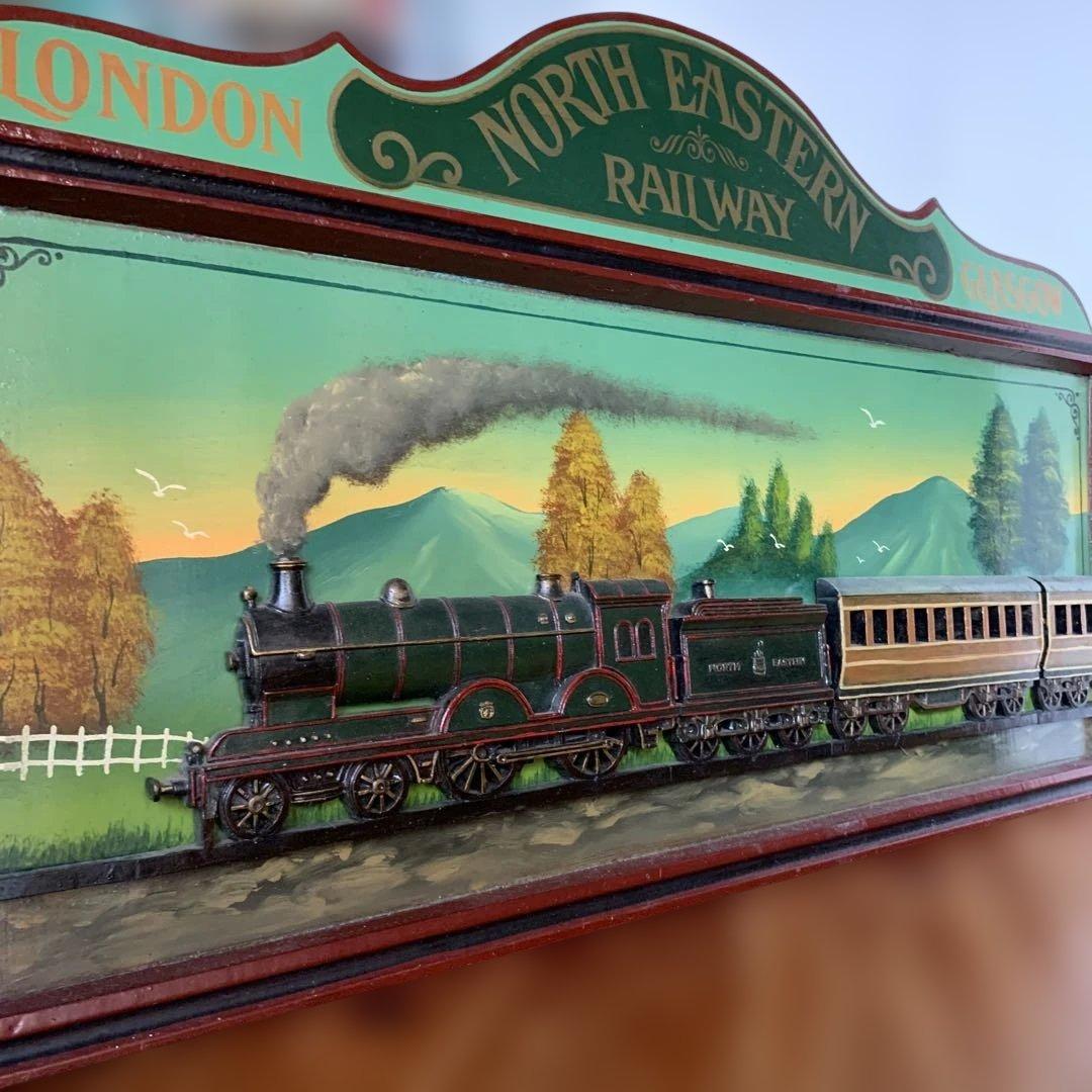 ロンドン・ノースイースタン鉄道 蒸気機関車 立体 風景 アンティークの