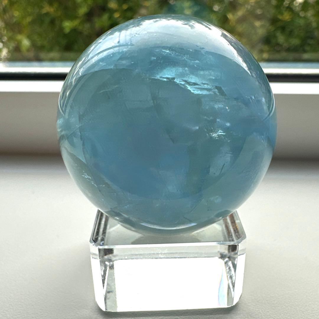 ブルーフローライト スフィア 4.2㎝ スカイブルー レア 虹 フローライト