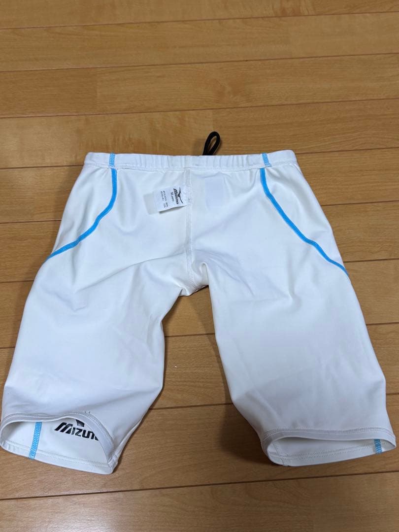 一回使用】ミズノ fina付き 白水着 Mサイズ ハーフスパッツ