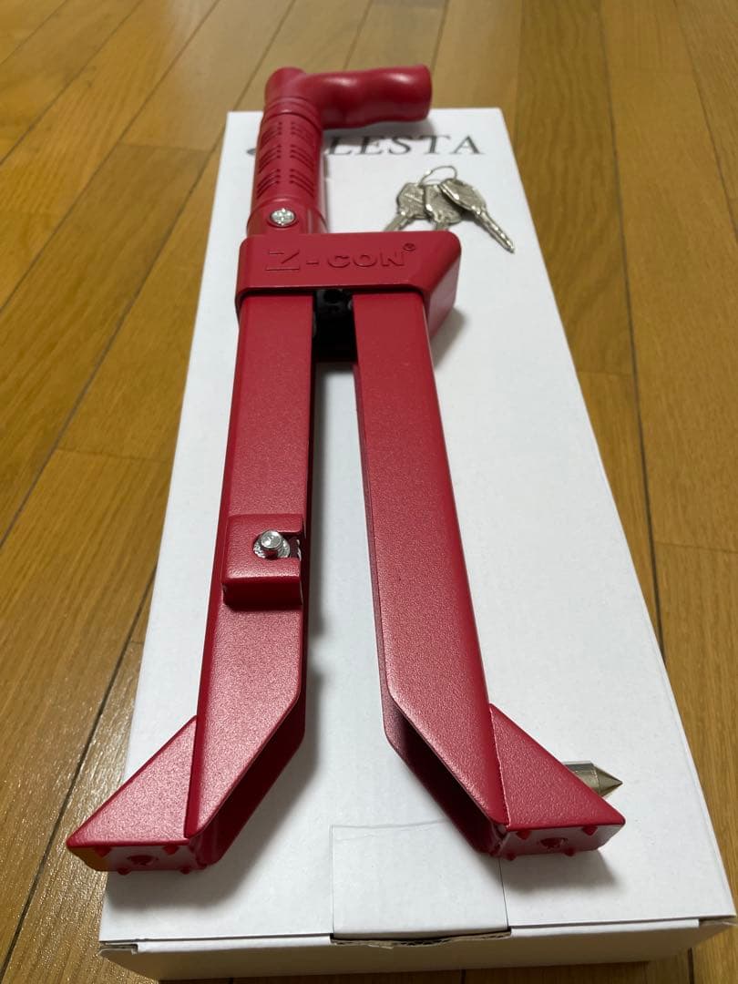 LESTA Z-CON ペダルロック 赤 盗難対策 盗難防止