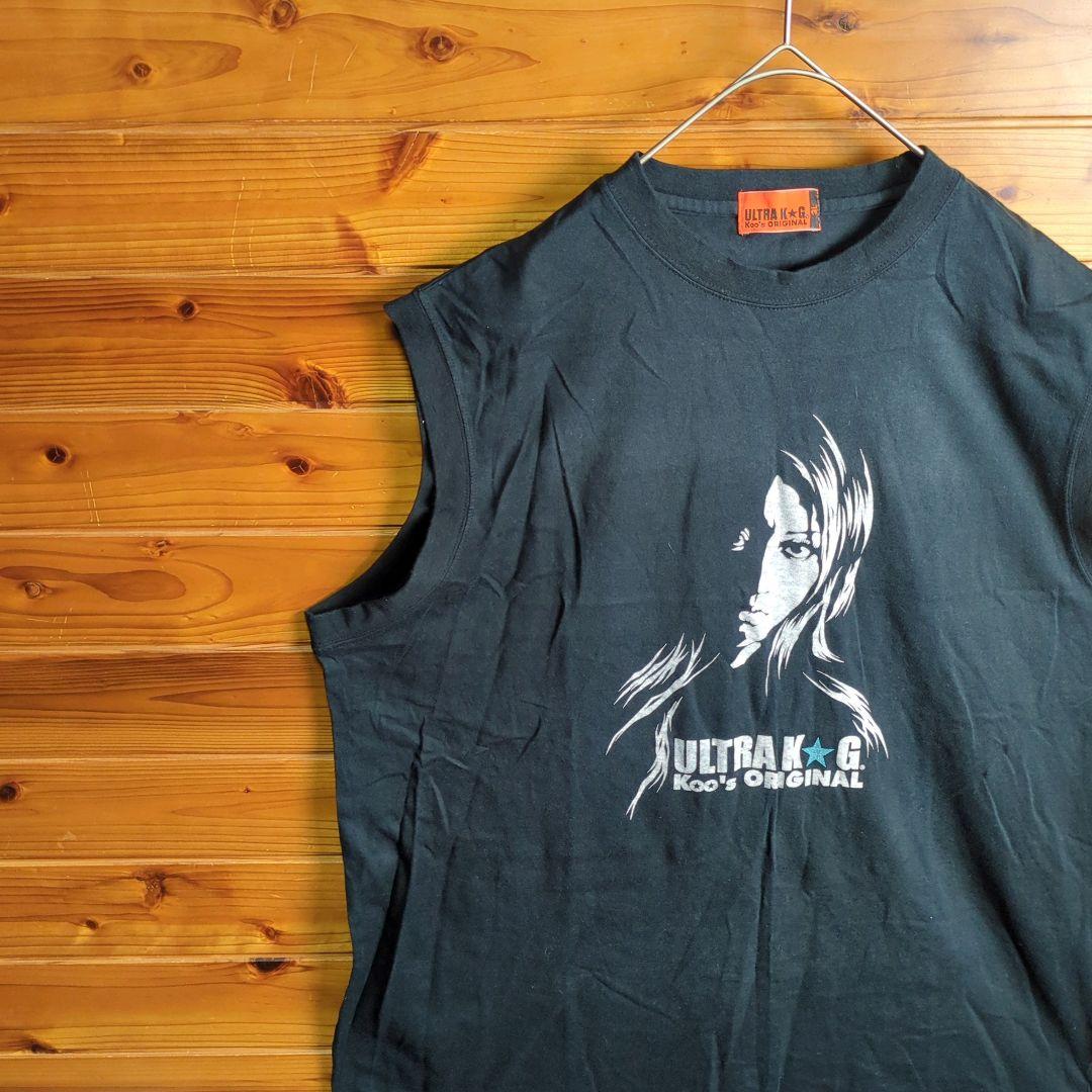 タンクトップ　ノースリーブトップス　ヒスガール風　女性　黒　3L　2XL　古着 タンクトップ ノースリーブトップス ヒスガール風 女性 黒 3L 2XL 古着