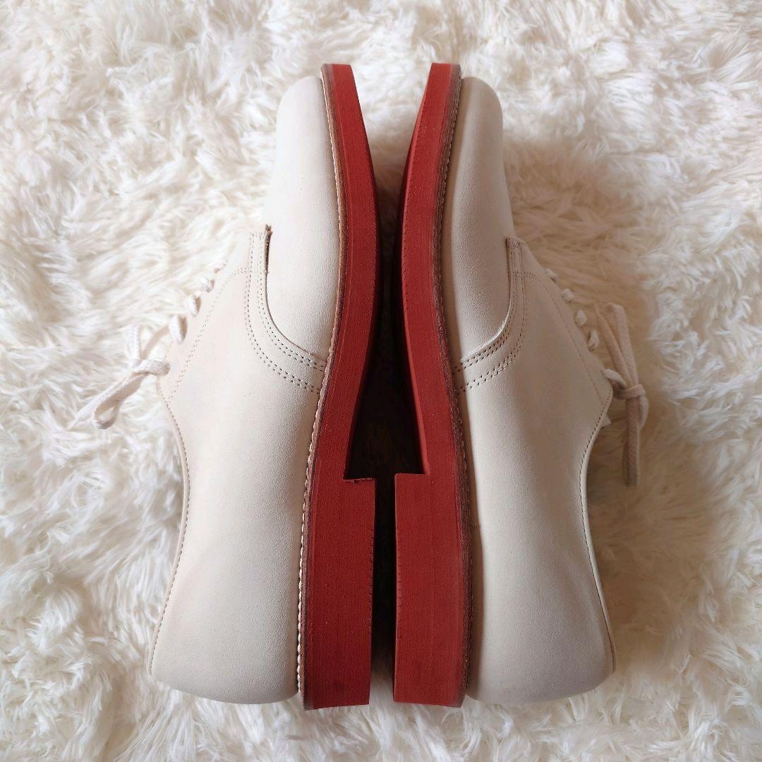 ウォークオーバー　プレーントゥダービー　モカシン　レザー　シューズ　オフホワイト