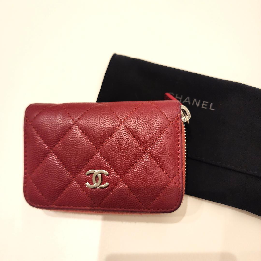 CHANEL ケース シャネル ミニ財布 赤