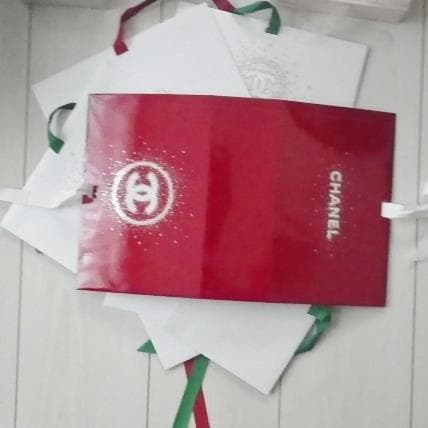 白赤2点セット シャネル新品ラッピングボックス プレゼント用ショップ