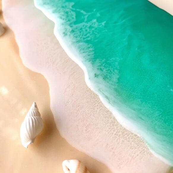 エメラルドグリーンの海  レジンアート