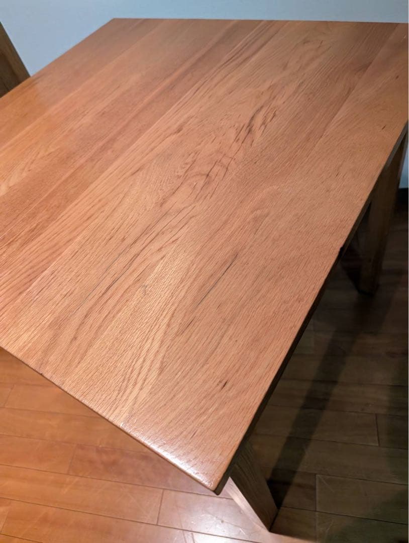 ■送料込■無印良品 正方形 木製デスク 天然木 タモ材 廃盤 机 ダイニング