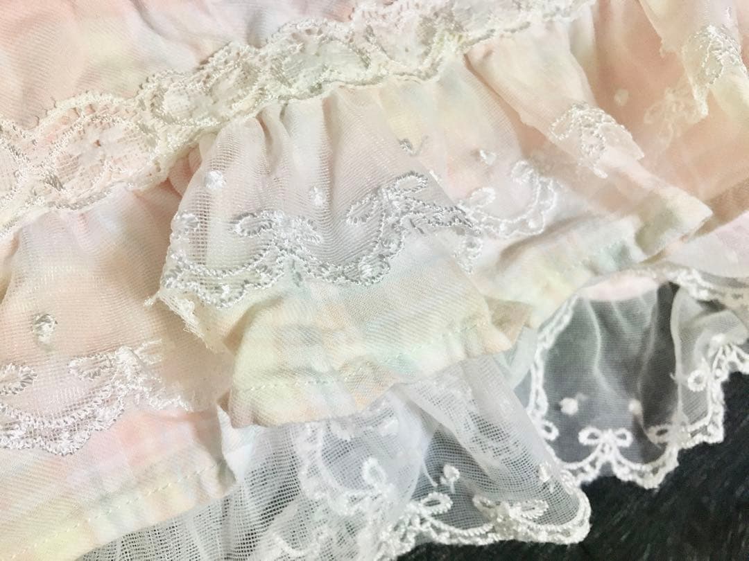 送料無料■2000sリズリサlizlisa■ピンクチェック柄レーススカパン当時品