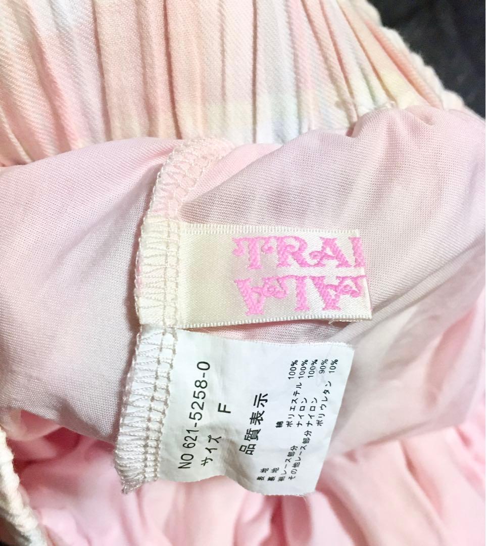 送料無料■2000sリズリサlizlisa■ピンクチェック柄レーススカパン当時品