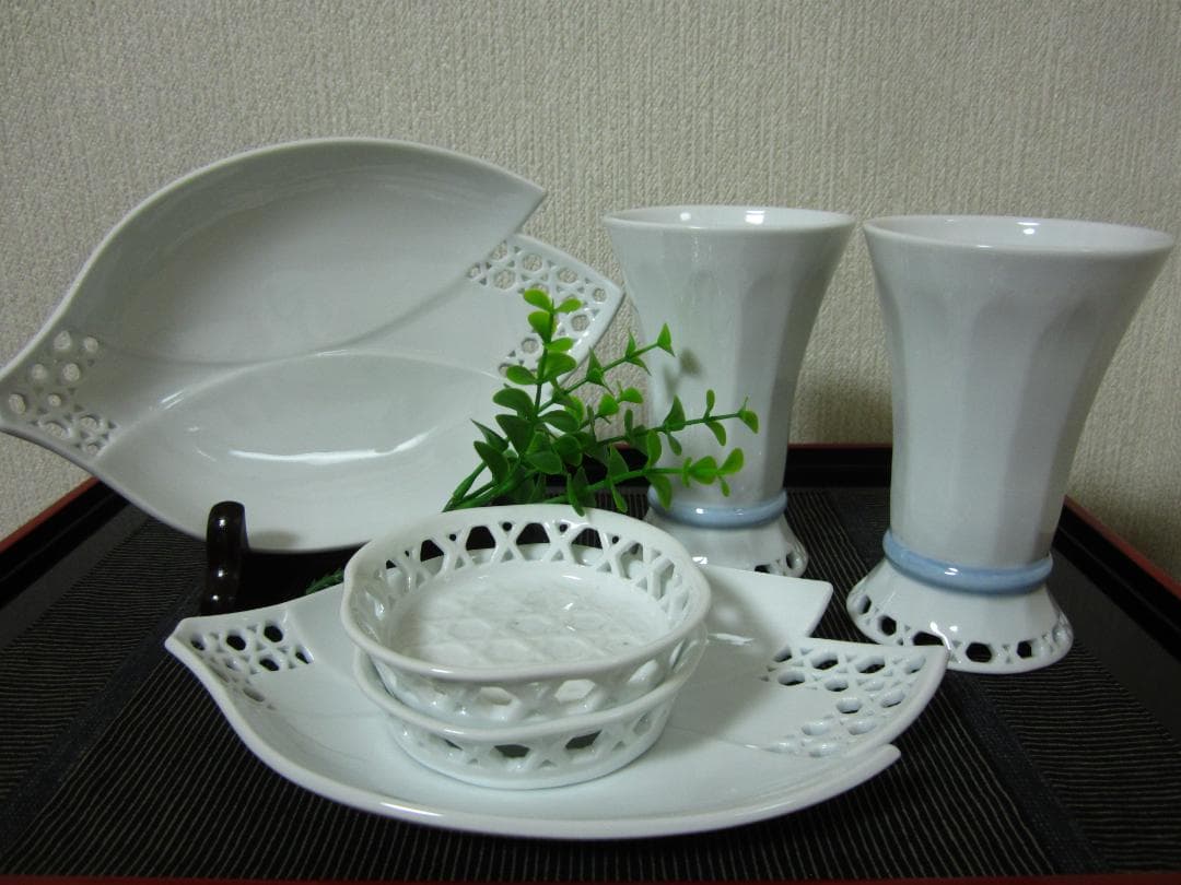 6点◇平戸焼 三川内焼◇十四代 玉泉作◇冷茶・