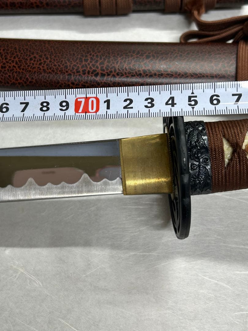 模造刀 刀 日本刀 武具 大小2本セット　鶴透かし鍔　美品 コレクション