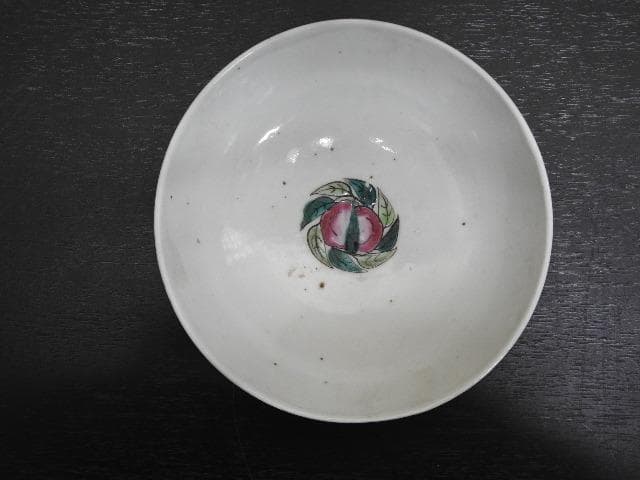 清朝色絵平茶碗　MA300