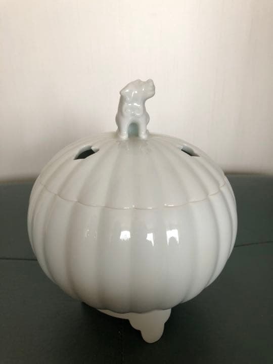 香炉　有田焼　白磁　奥川俊右衛門