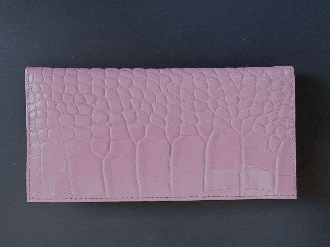 皇居東御苑限定 クロコダイル 型押し 長財布 ピンク