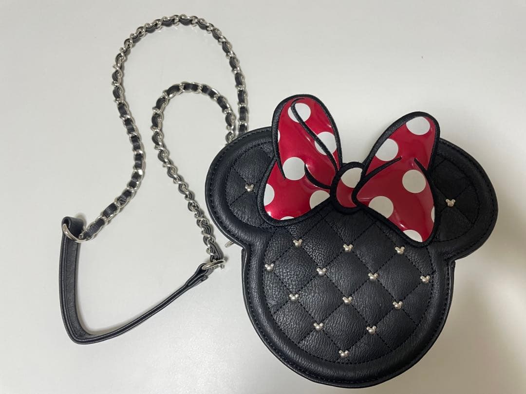 Disney×Loungefly ミニーショルダーバッグ Minnie Mouse Checkered Texture Convertible Mini Backpack