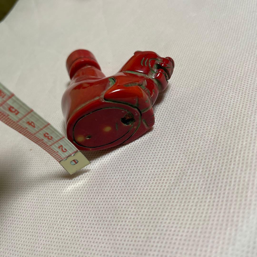 値下げ　虎彫刻　珊瑚風彫　鼻煙壺 ？　山珊瑚？　希少　アンテーク