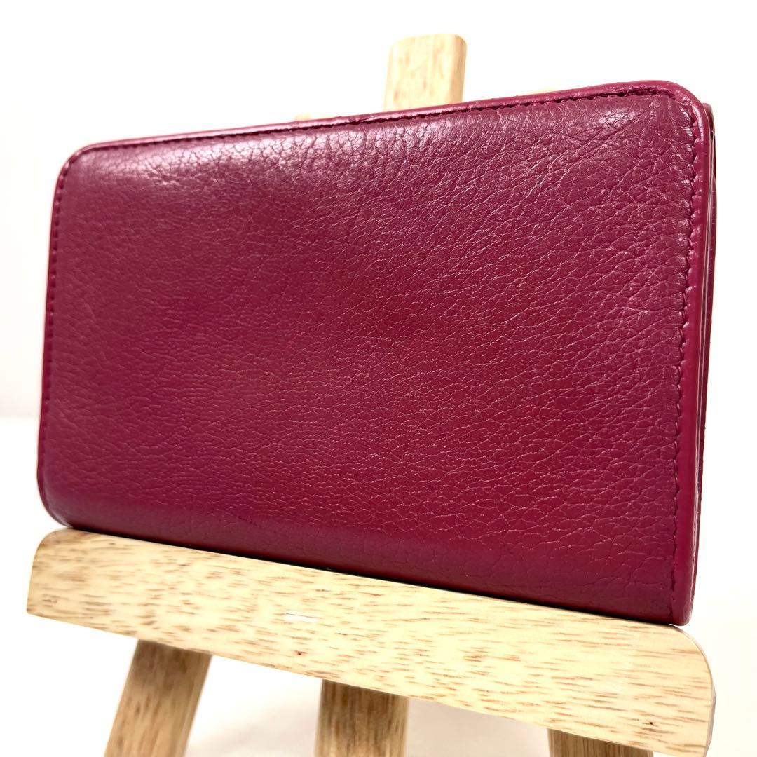 ミュウミュウ 折り財布 ロゴプレート リボン バイカラー レザー