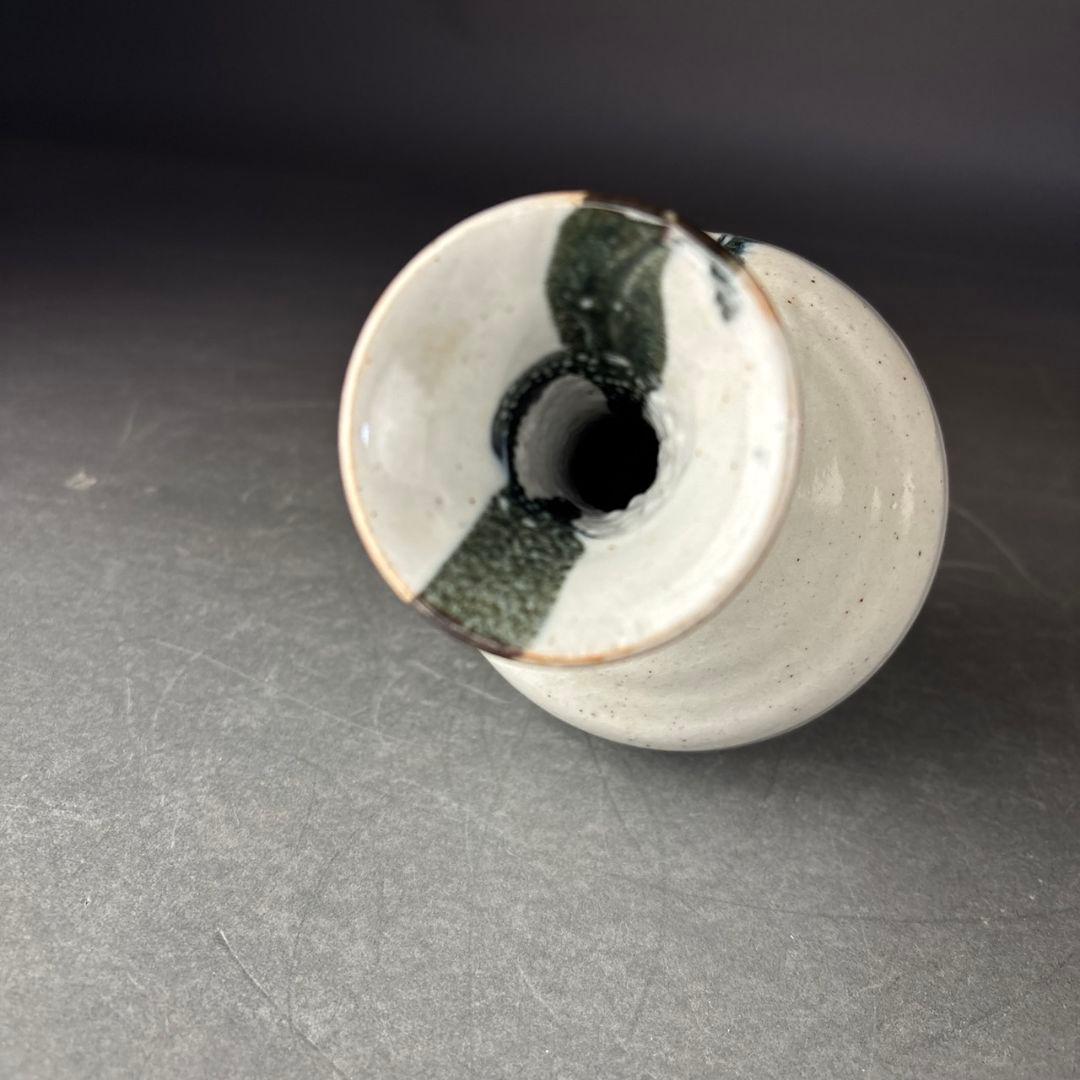 人間国宝　松井康成　墨流　花入　共箱