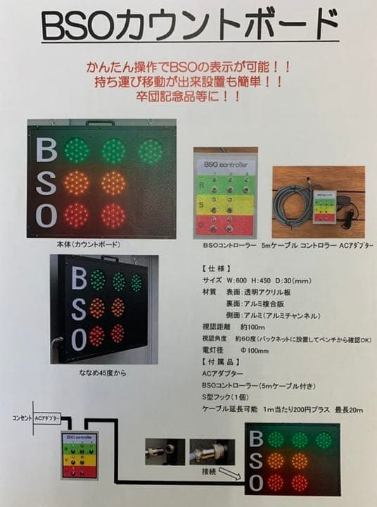 卒団記念に カウントボード BSO 小売 卒団記念品に カウントボード BSO