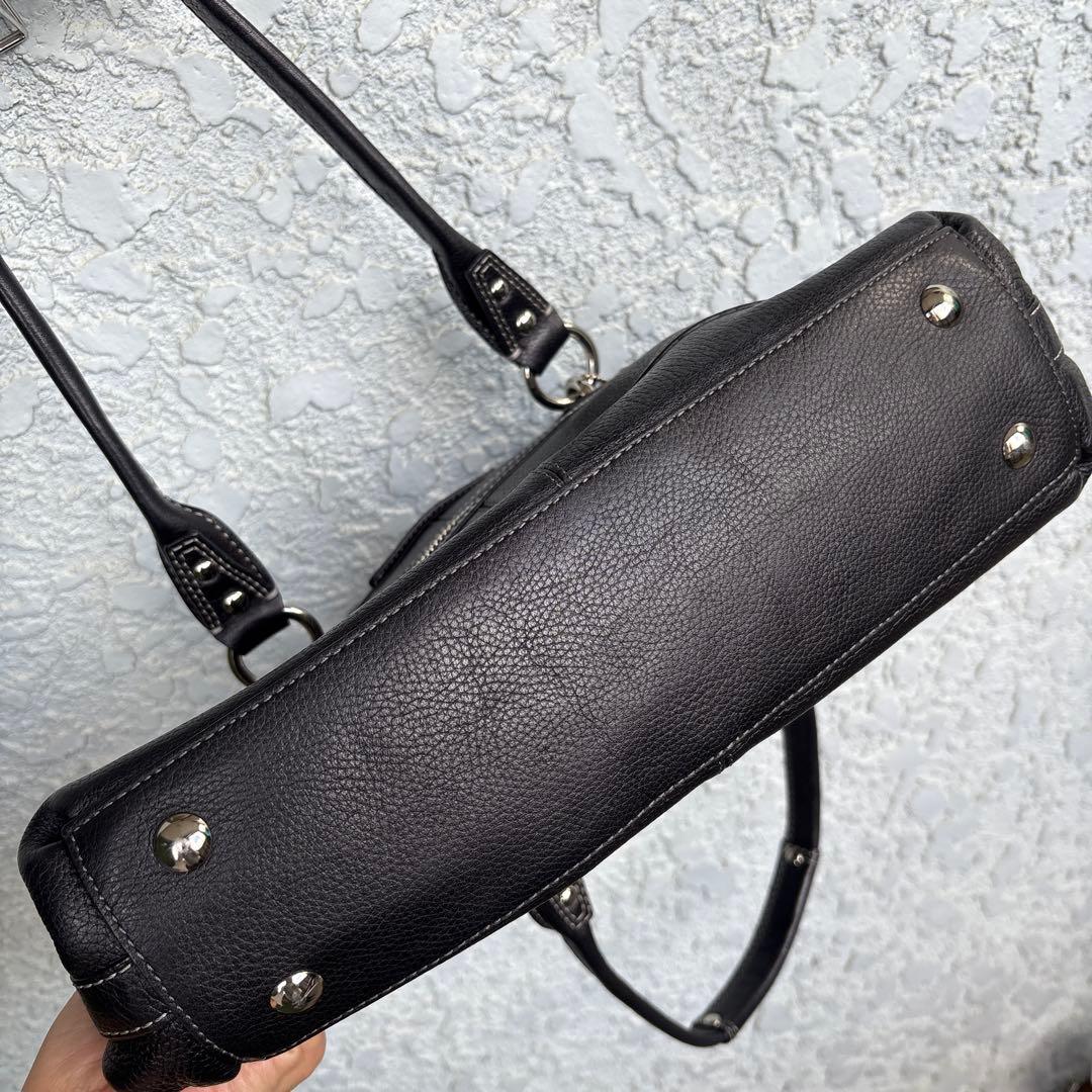 COACH コーチ　レザー　ブラック　ハンド　ショルダーバッグ
