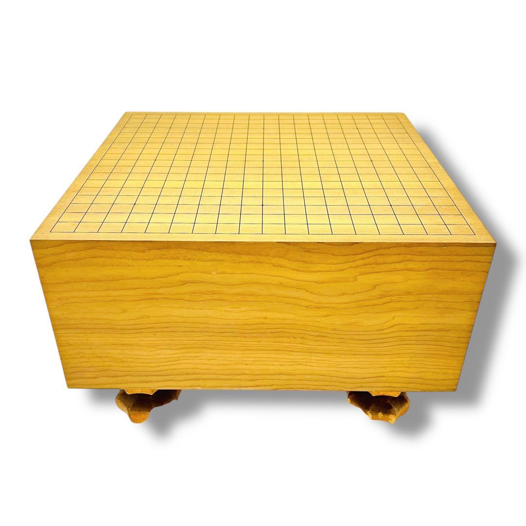 【希少美品】【特大6.7寸】高級囲碁盤 本榧 天地柾目 ヘソ・脚付き