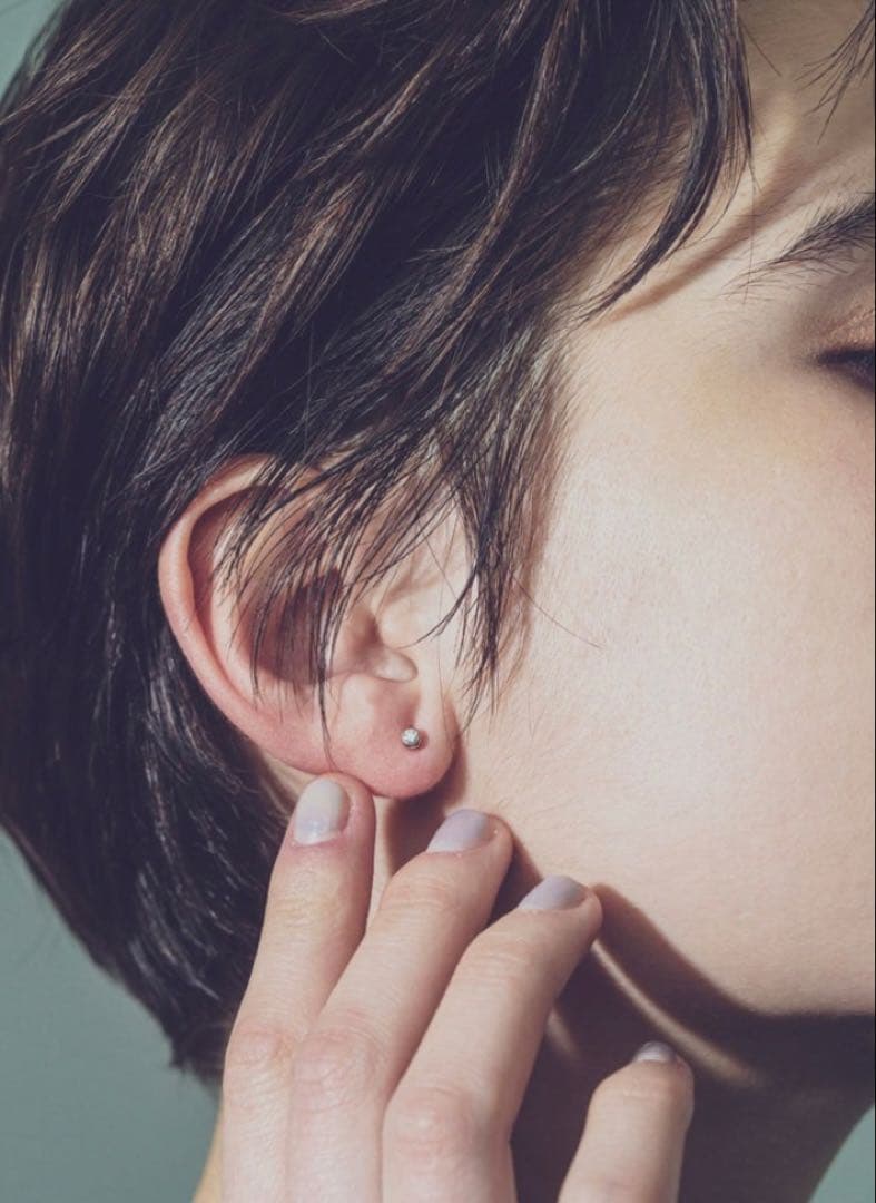 【ete】K18 ダイヤモンド 0.1ct ピアス「ブライト」　ピンクゴールド