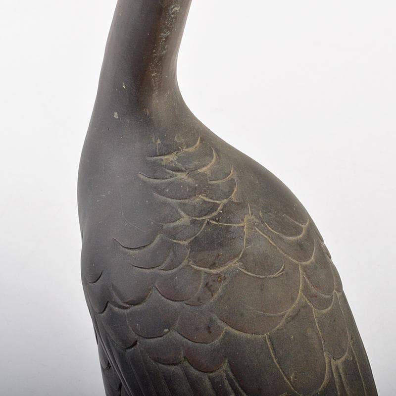 金工 秀山作 鋳銅 家鴨 アヒル 置物 一對 重さ合計約3.2㎏