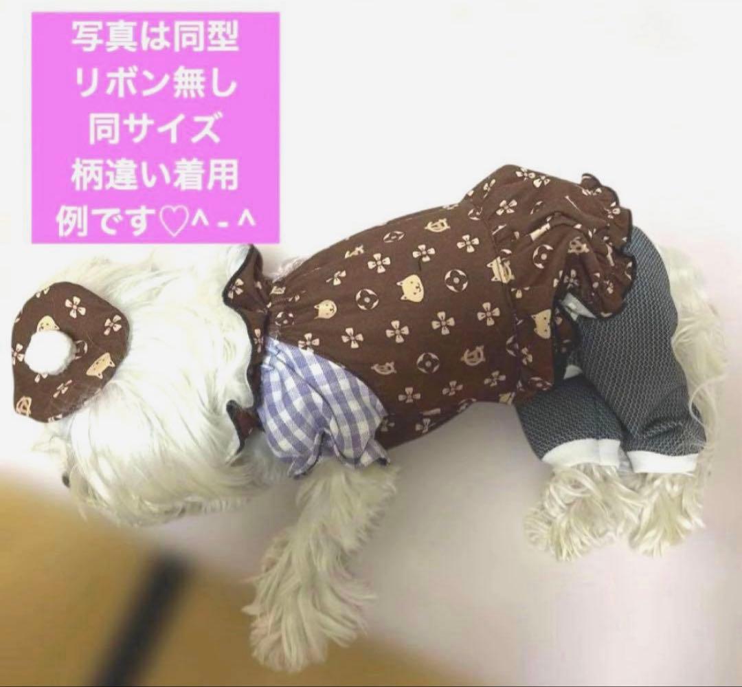 犬服ハンドメイド ワンピース バルーンスカート付き ロンパース3点セット