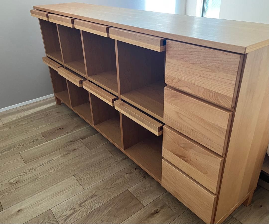 【大川家具ー高野木工】アルダー材収納キャビネット180cm