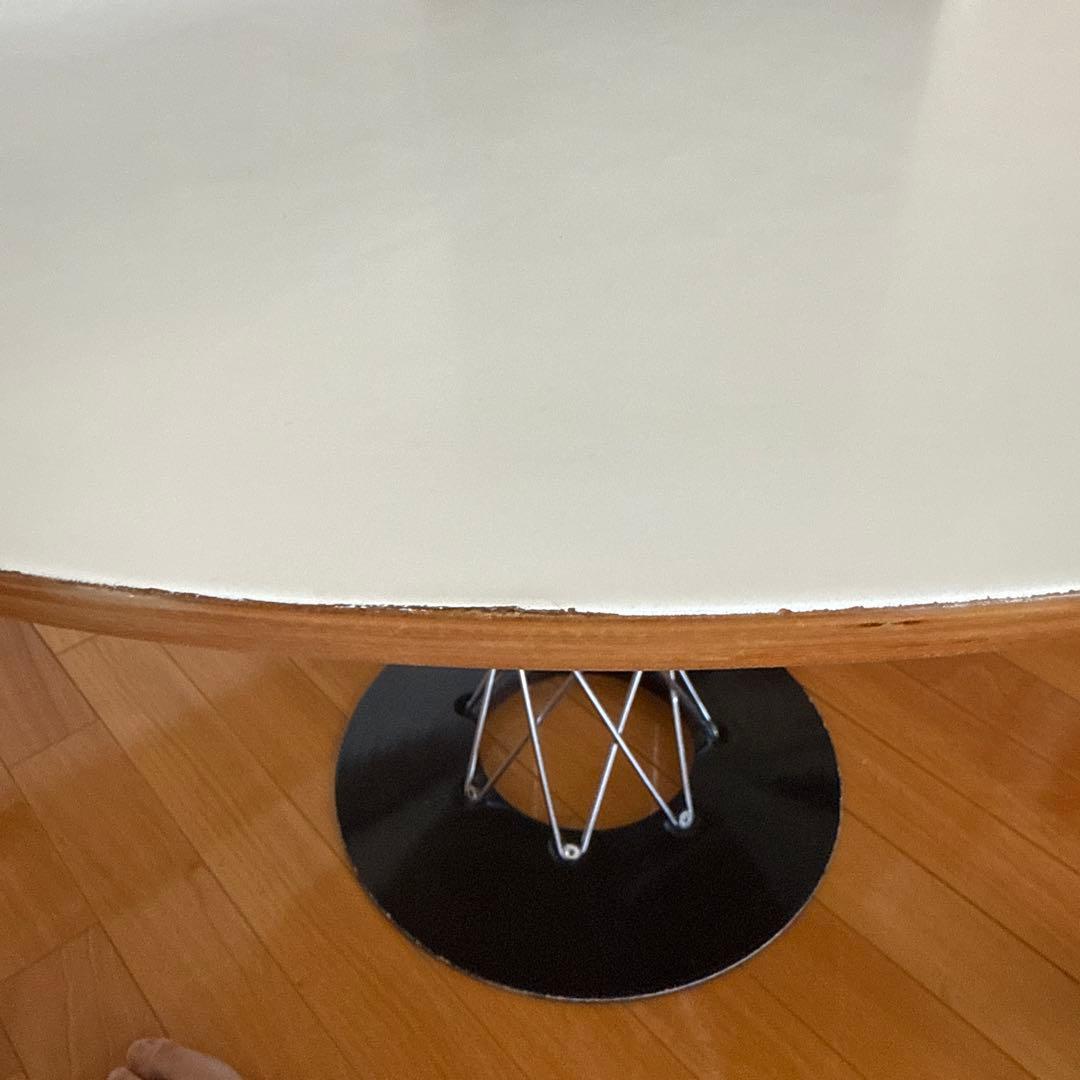 円形ダイニングテーブル 木製天板 スチール脚