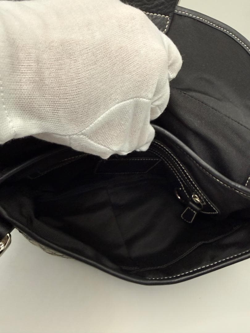 【美品】COACH コーチ SOHO ワンショルダー バッグ シグネチャー 黒