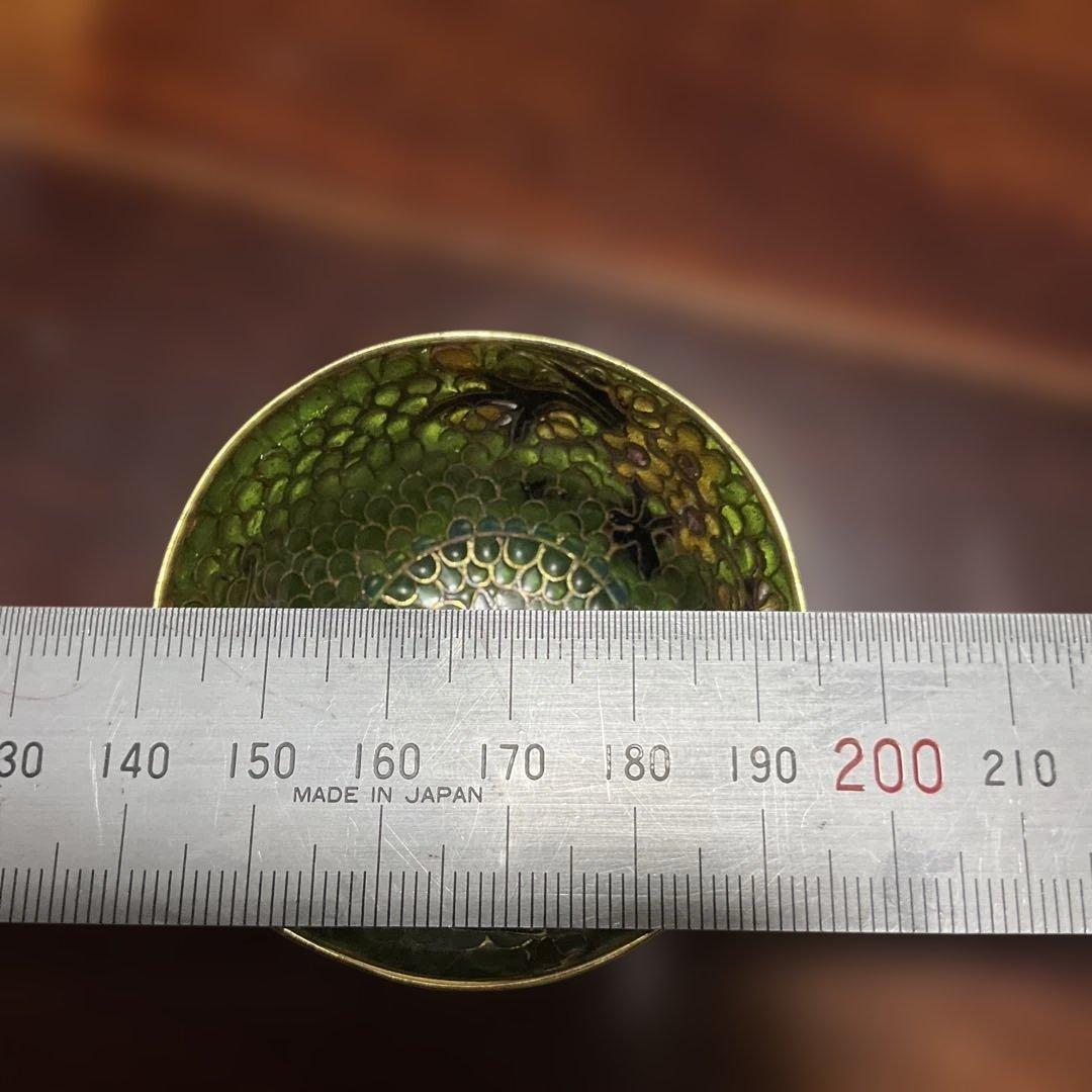 中国、ステンドグラス、花模様の緑色盃