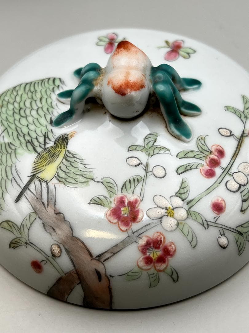 海】粉彩茶壺 花鳥文 時代 骨董品 時代品 中国美術 - メルカリ