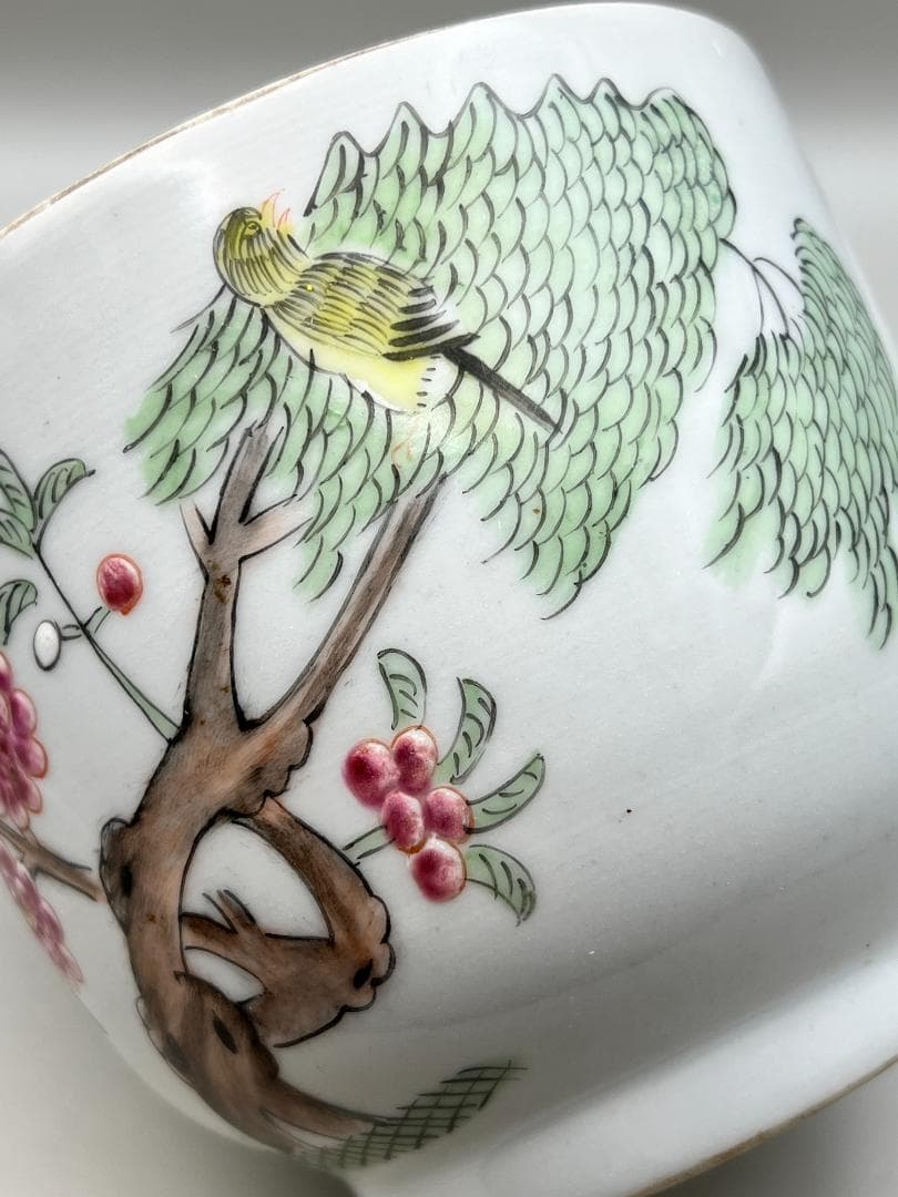 海】粉彩茶壺 花鳥文 時代 骨董品 時代品 中国美術 - メルカリ