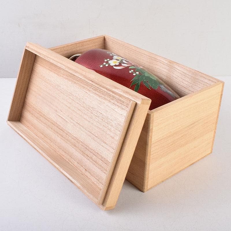 七宝焼　相互七宝謹製　透釉　菊文　花瓶　共箱　M　R9087