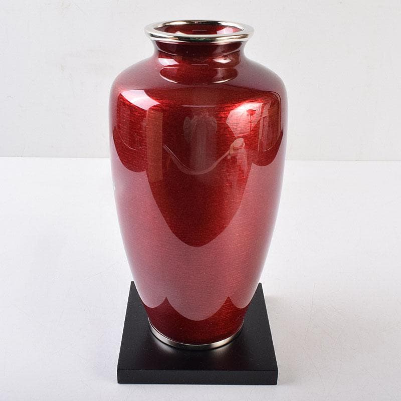 七宝焼　相互七宝謹製　透釉　菊文　花瓶　共箱　M　R9087