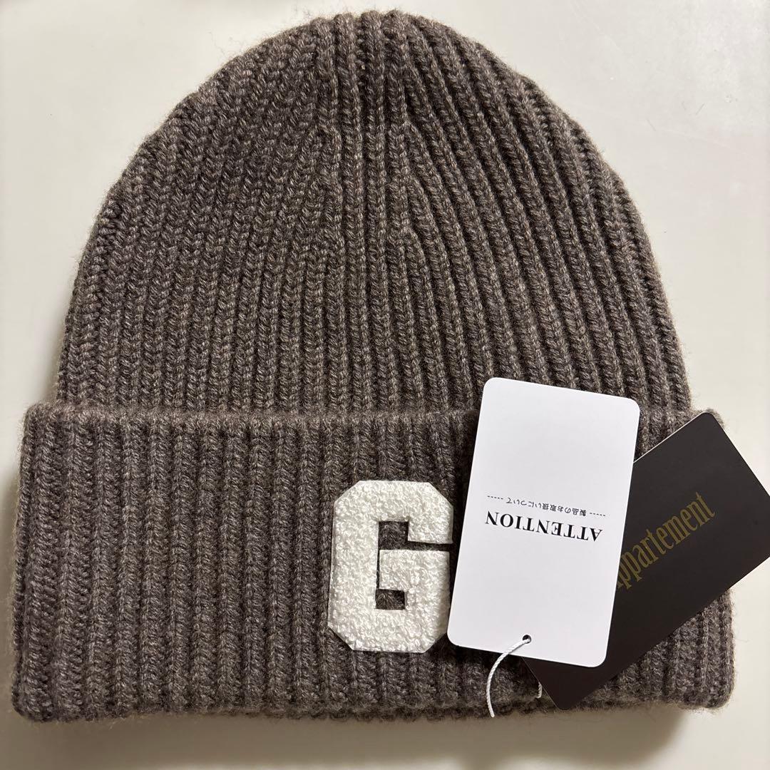 アパルトモン グッド グリーフ PATCHED KNIT BEANIE ブラウン GOOD