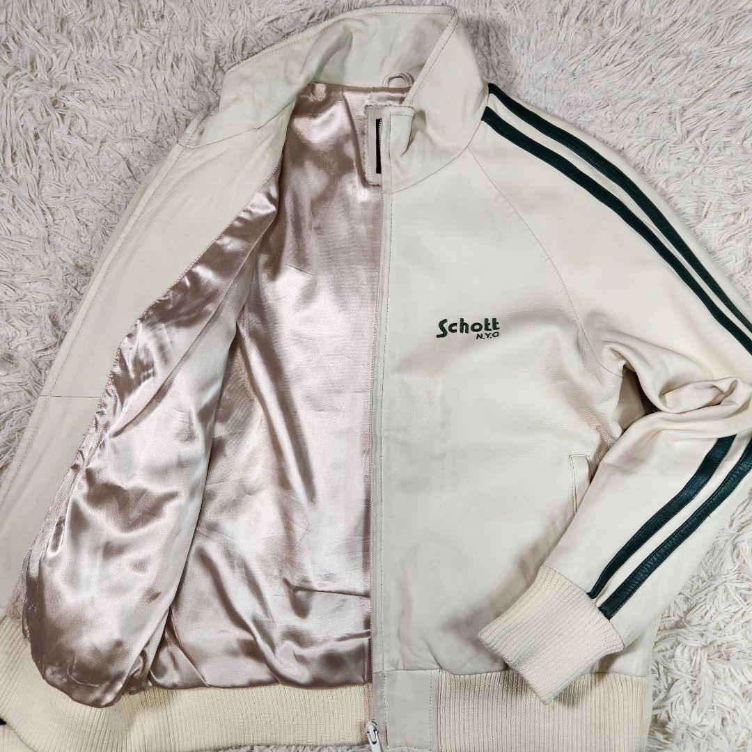 Schott ショット シングルライダース サイドライン ロゴ刺繍 ラムレザー Schott ショット シングルライダース サイドライン ロゴ刺繍 ラムレザー