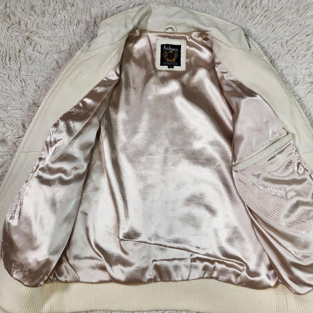 Schott ショット シングルライダース サイドライン ロゴ刺繍 ラムレザー