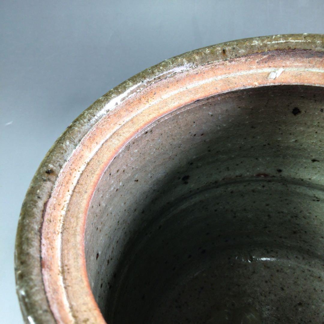 R474 水指 『四代 中野陶痴造』『絵唐津』『一重口水指』 共箱