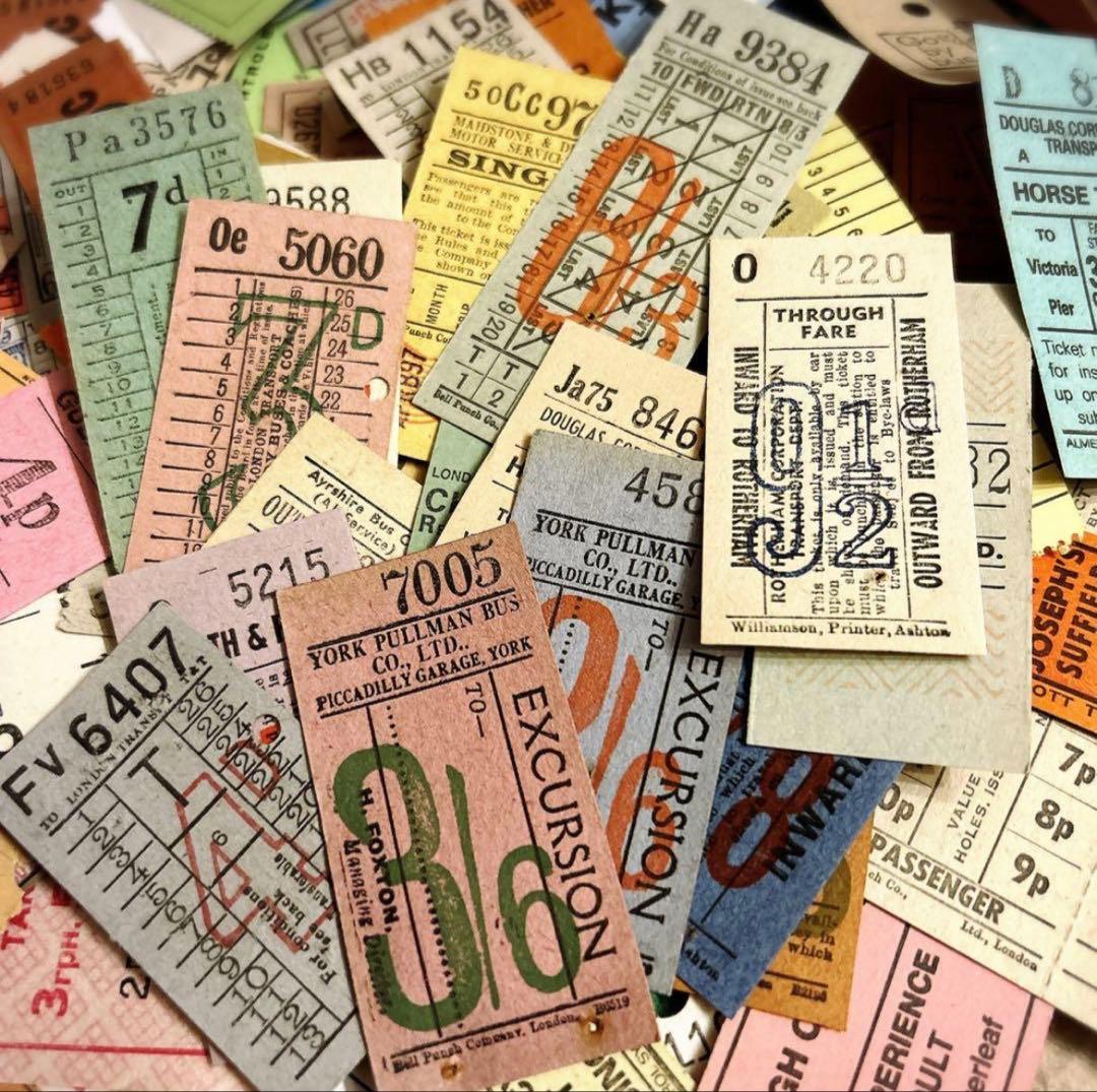 紙モノ詰め込みBOX ☆60サイズ 海外 紙もの チケット 書類 etc.蚤の市