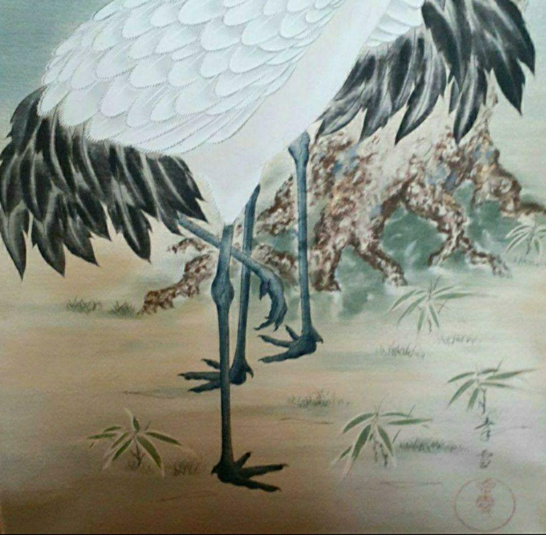 掛け軸/松竹梅鶴/二重箱/国井幸雪？ - メルカリ