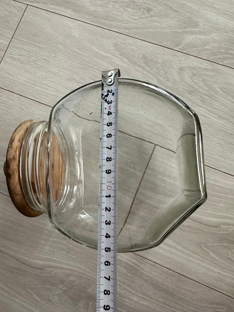 ヴィンテージ ショップ購入ガラス瓶おかし入れアッシュペー