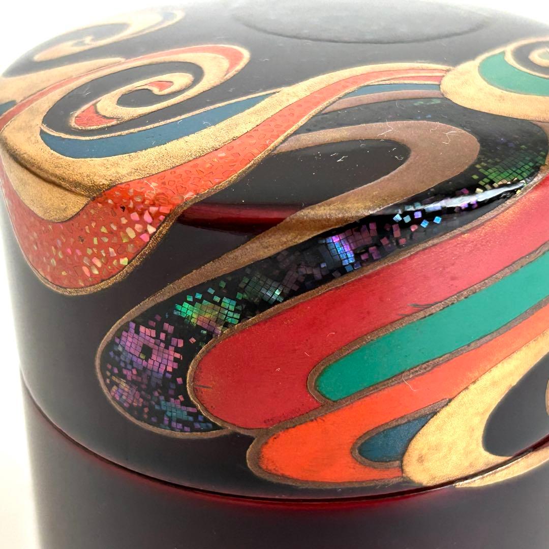 美品.希少】漆器 茶筒 茶器 茶道具 木製 漆塗り 蒔絵 螺鈿 伝統工芸