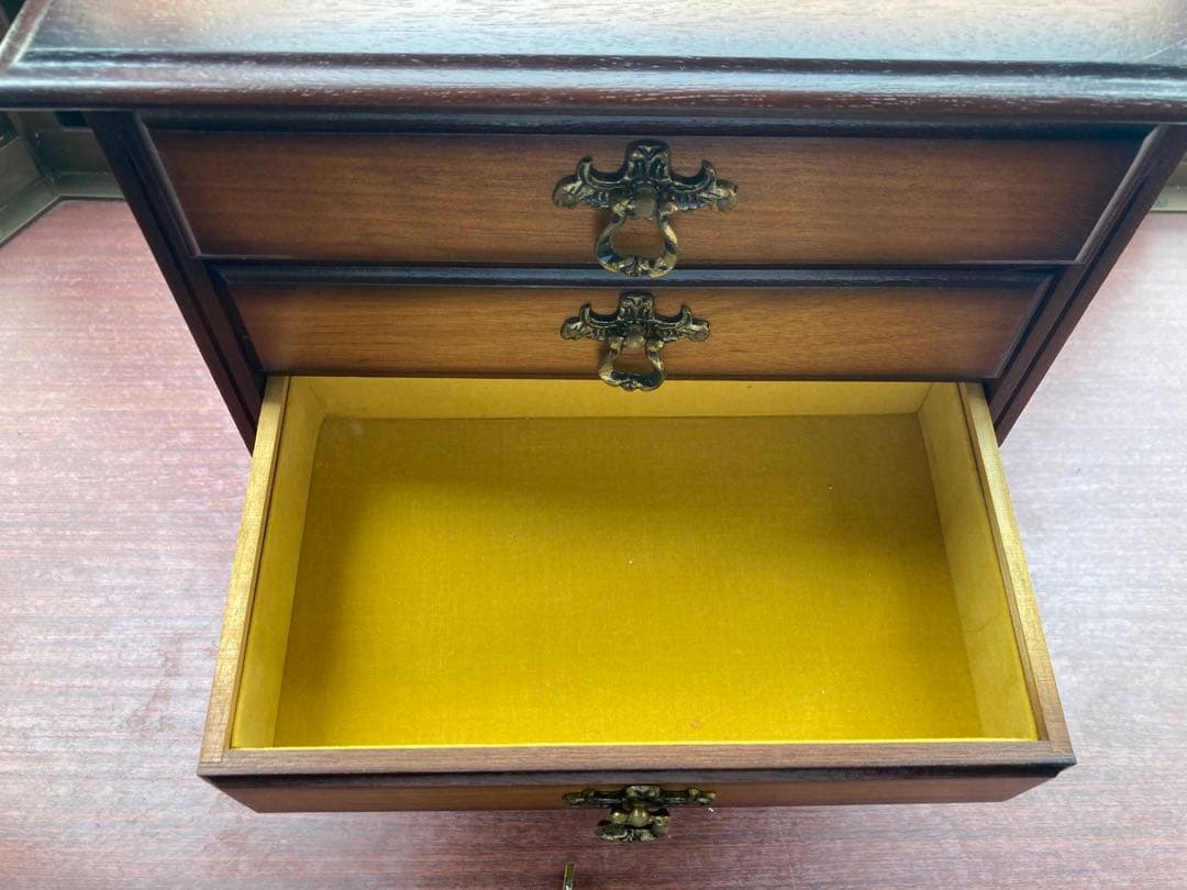 アンティーク 小物収納 4段引き出し【オルゴール付き】